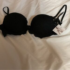 Smart and Sexy Black Lace Push Up Bra Size 34B NWT